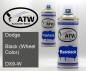 Preview: Dodge, Black (Wheel Color), DX9-W: 400ml Sprühdose + 400ml Klarlack - Set, von ATW Autoteile West.
